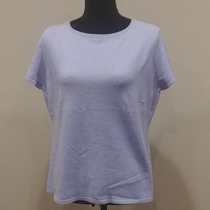 ML Studio Periwinkle Blue 100% Cashmere Tee Top sz L